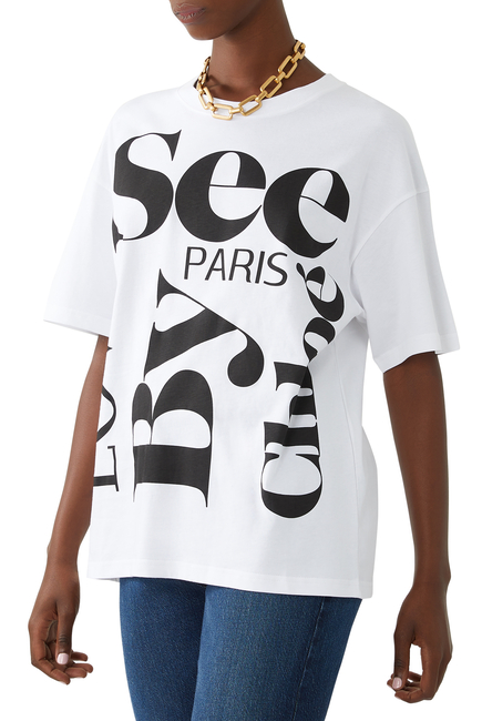 Love Paris Logo Print T-Shirt